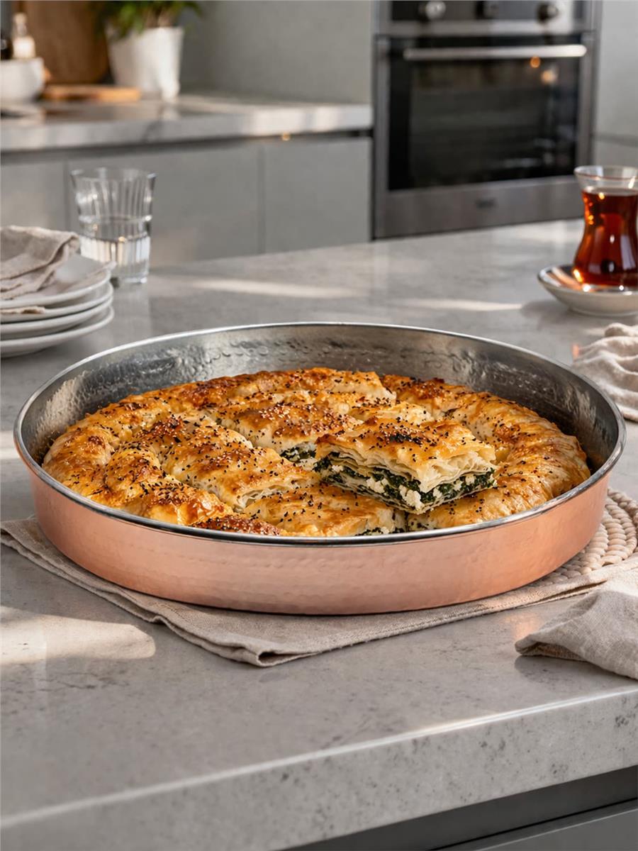 Bakır El Yapımı Fırın Tepsisi 30 cm