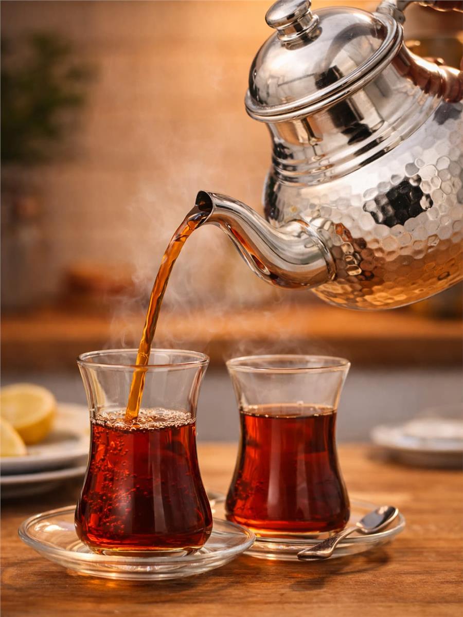 El Yapımı Klasik Bakır Çaydanlık