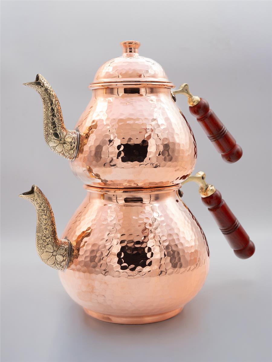 Damla Model El Yapımı Bakır Çaydanlık