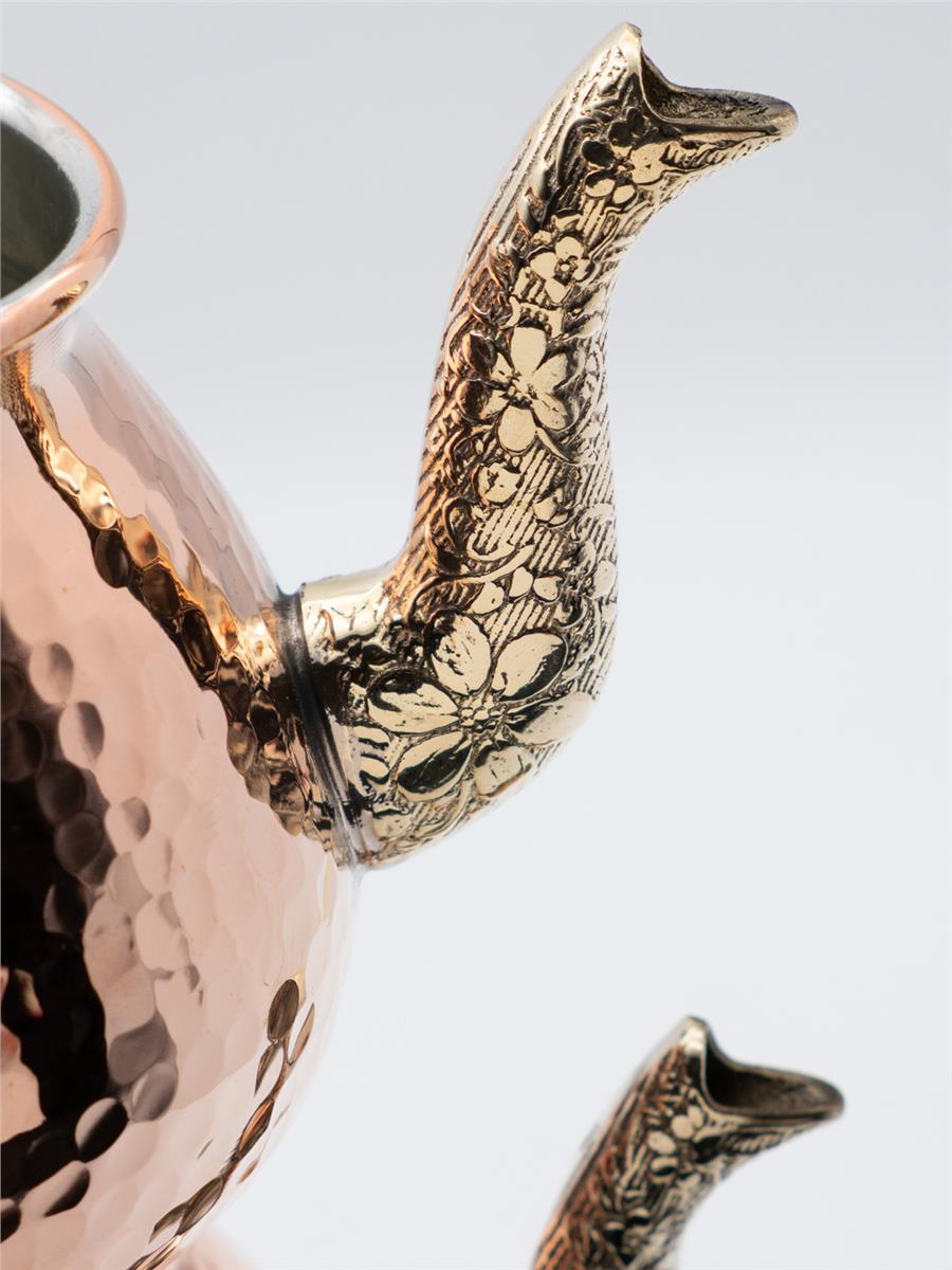 Damla Model El Yapımı Bakır Çaydanlık