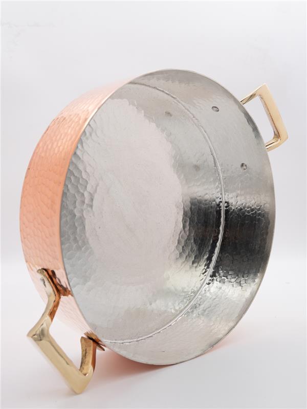 El Yapımı Kalın Bakır Pilavlık Tencere 20 cm