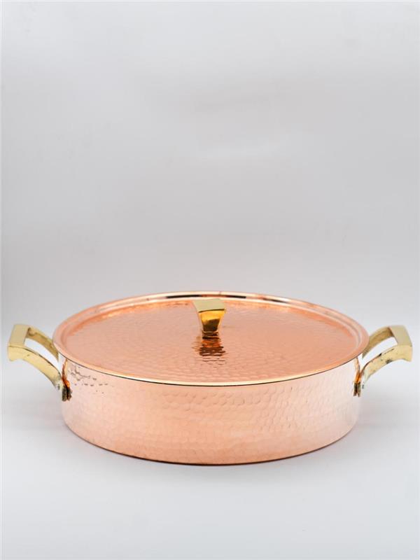 El Yapımı Kalın Dik Bakır Yemek Tenceresi 24 cm