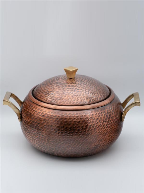 Eskitme Kalın Bakır Güveç Tenceresi 26 cm